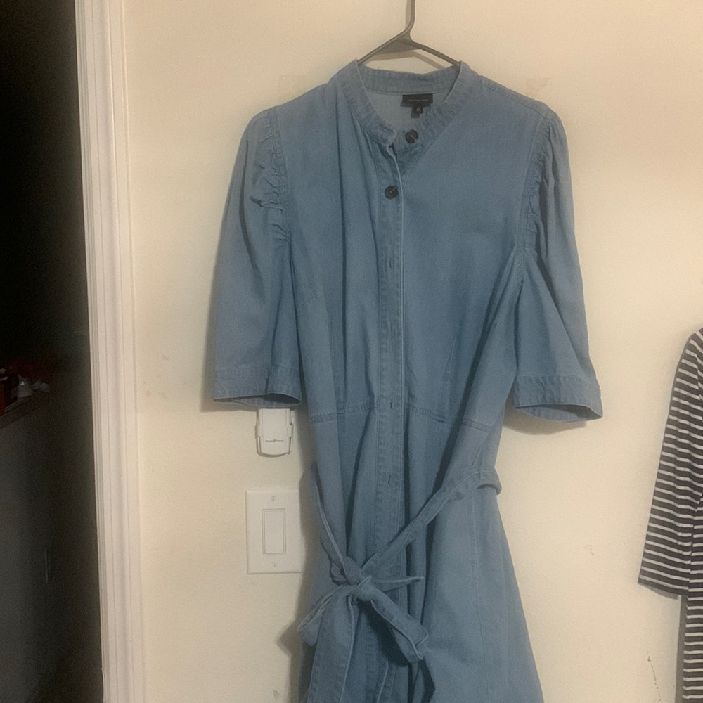 Flutter sleeve jean dress